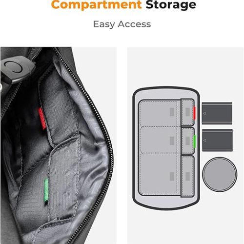 K&amp;F Concept 2-in-1 Sling Bag: Everyday Shoulder Bag &amp; Multifunction Photography Crossbody Camera DSLR Backpack Portable Bag