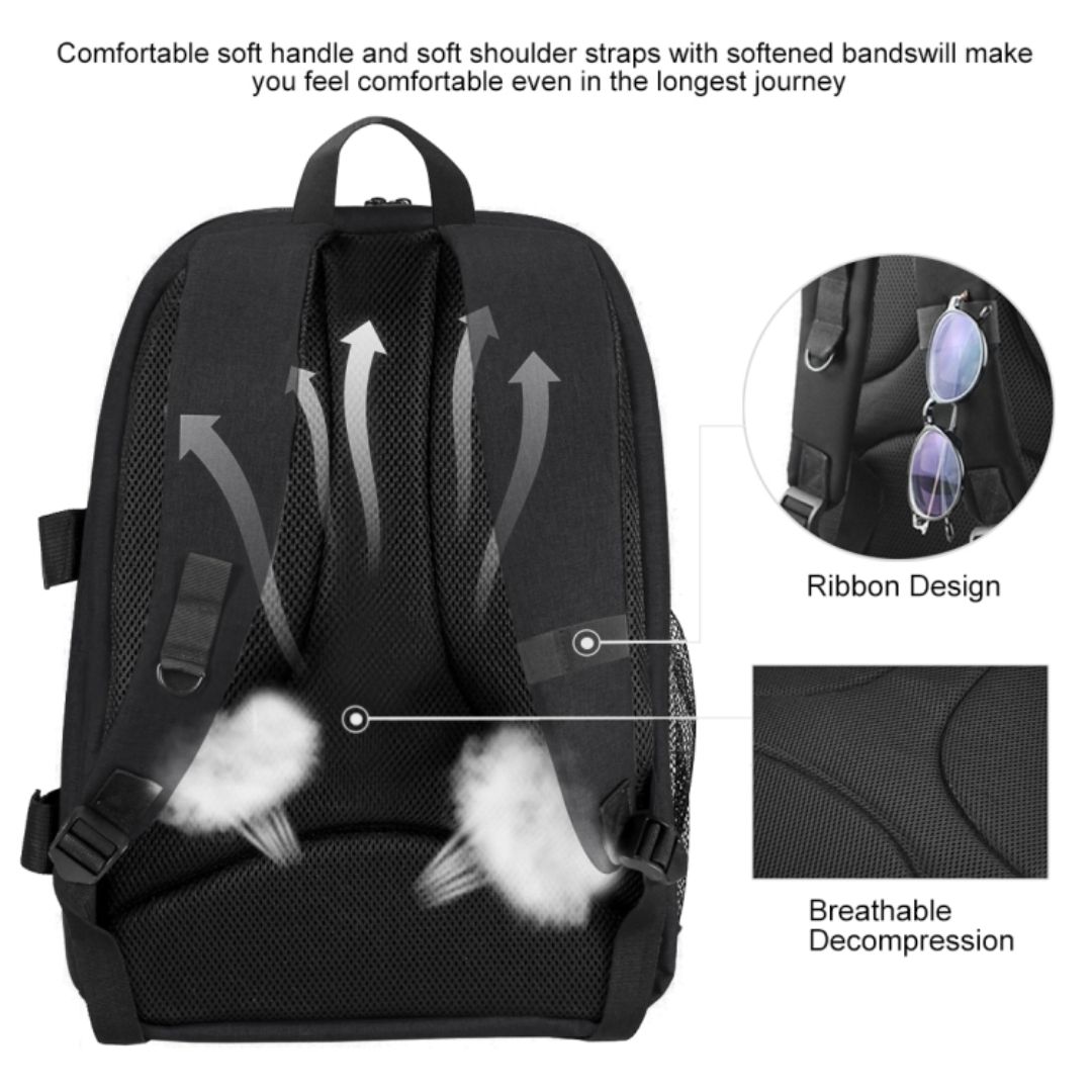 Puluz Outdoor Portable Waterproof Scratch-Proof Dual Shoulders Backpack Handheld PTZ Stabilizer Camera Bag with Rain Cover for Digital Camera, DJI Ronin-SC / Ronin-S (Black) PU5011B