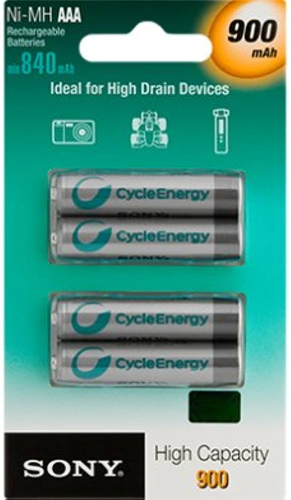 Sony Rechargeable AAA 900 Ni MH Batteries