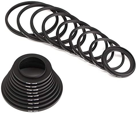 PROMAGE 18-piece Step-Up Down  Ring Filter Adapter Set 37/49/52/55/58/62/67/72/77/82 mm