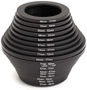 PROMAGE 18-piece Step-Up Down  Ring Filter Adapter Set 37/49/52/55/58/62/67/72/77/82 mm
