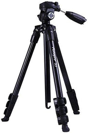 Fotopro S3 4-Section 57 Inch Aluminum Photo &amp; Video Tripod with 2 Way Panhead Payload - 2.5kg (Black)
