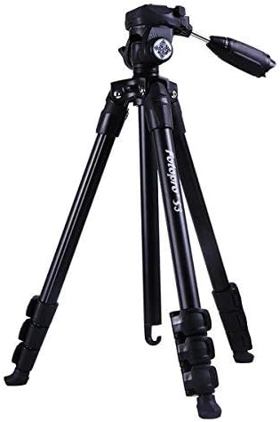 Fotopro S3 4-Section 57 Inch Aluminum Photo &amp; Video Tripod with 2 Way Panhead Payload - 2.5kg (Black)