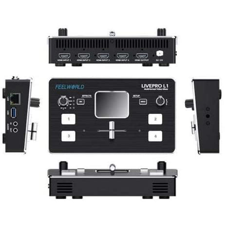 FeelWorld LIVEPRO L1 Multi-Camera Video Switcher with 4 x HDMI Inputs &amp; USB Streaming