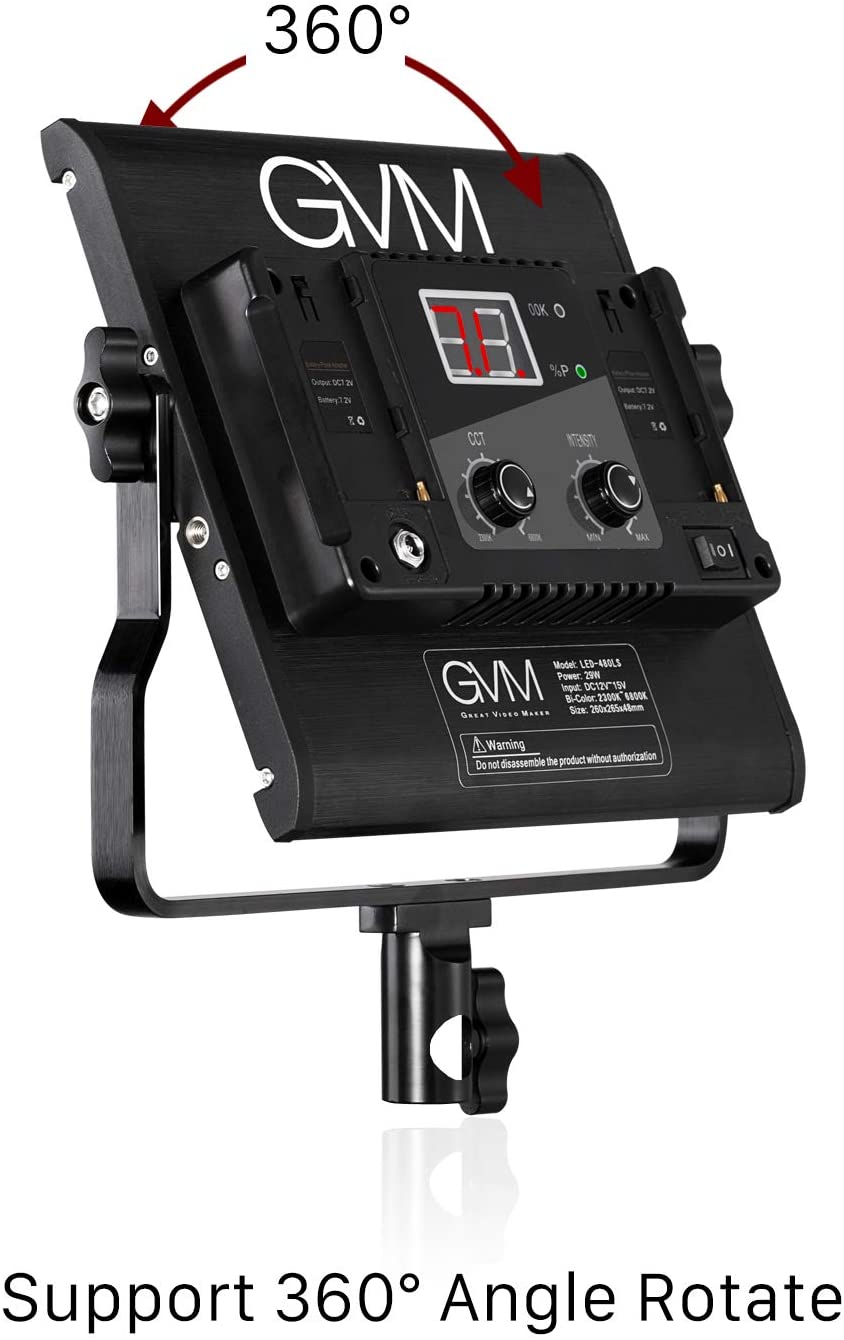 GVM 3 Pack LED 480LS-B3L KIT Video Lighting Kits with APP Control, Bi-Color