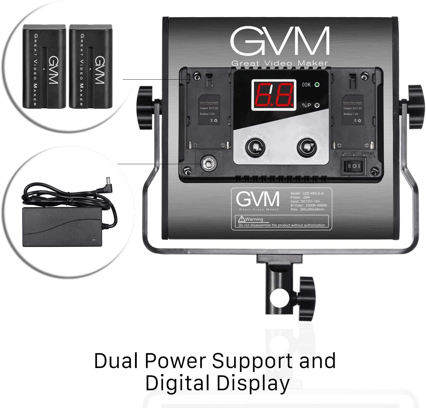 GVM 3 Pack LED 480LS-B3L KIT Video Lighting Kits with APP Control, Bi-Color