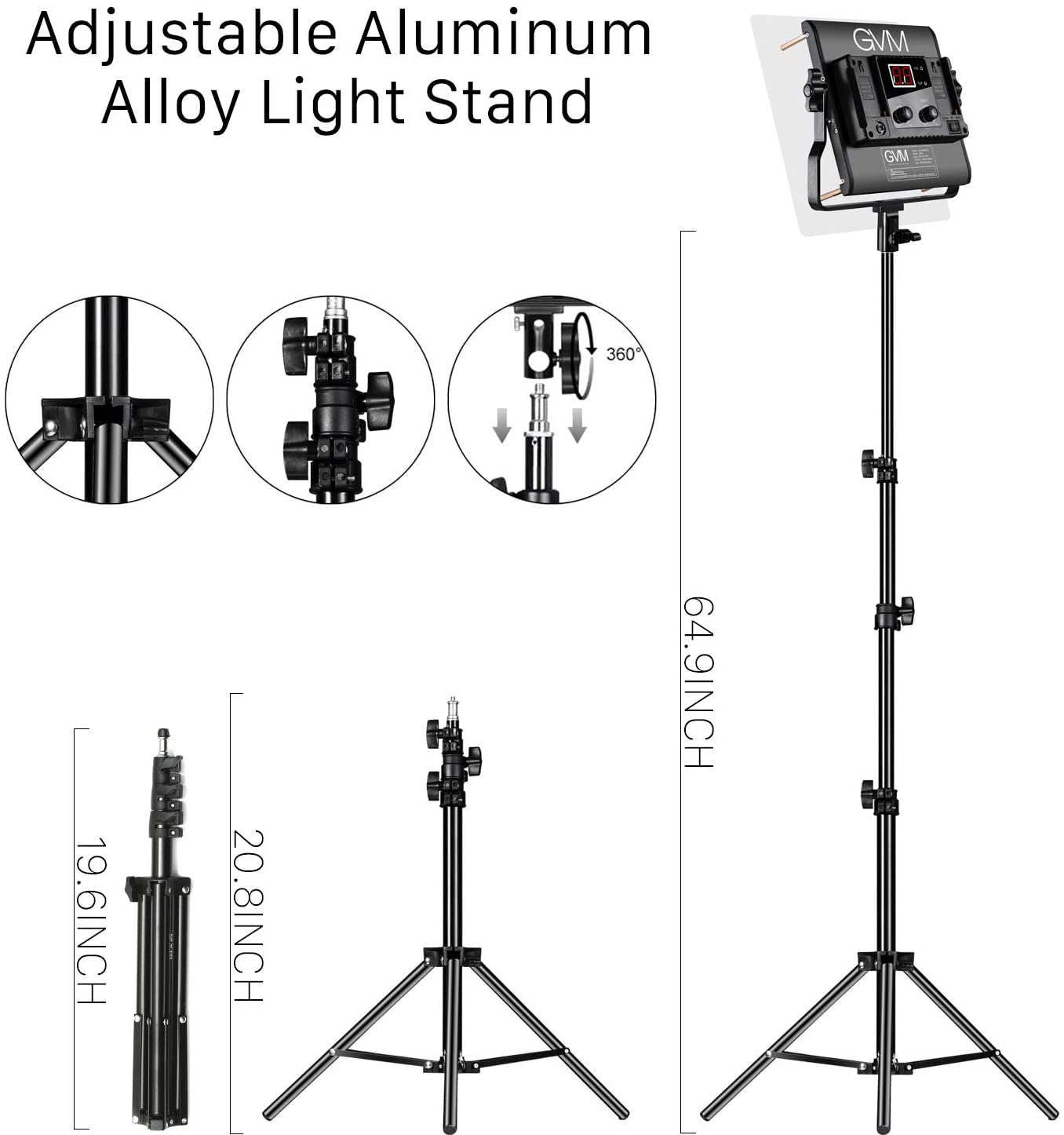 GVM 3 Pack LED 480LS-B3L KIT Video Lighting Kits with APP Control, Bi-Color