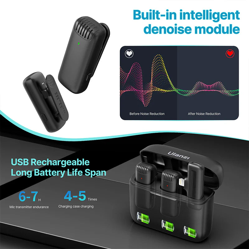 Ulanzi J12 Wireless Lavalier Microphone System (IOS)