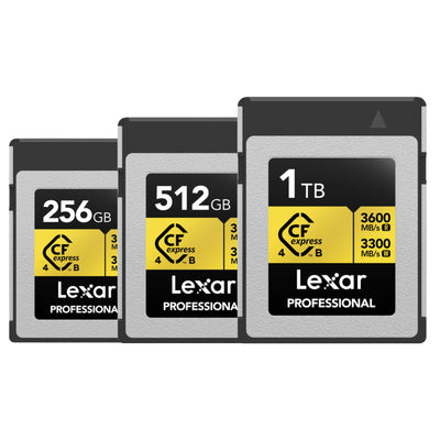 Lexar 1TB/512GB/256GB Professional GOLD CFexpress 4.0 Type B Memory Card