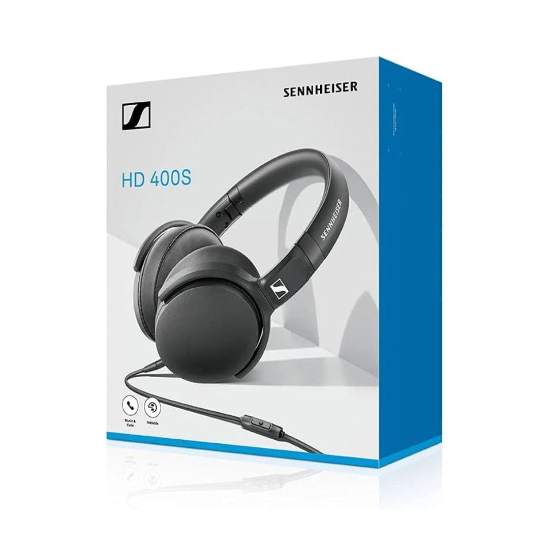 Sennheiser HD400S Wired Over-Ear Headphones with Microphone Black