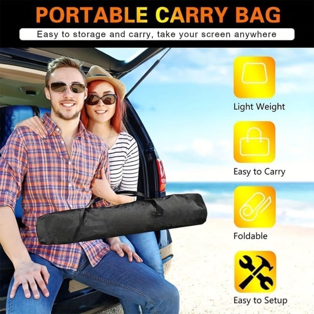 Flashhawk AV169-120inch Projector Screen 16:9 4K HD with Stand for Outdoor and Indoor Wall Hanging 2-in-1 with Carry Bag &amp; Ground Nails