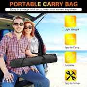 Flashhawk AV169-120inch Projector Screen 16:9 4K HD with Stand for Outdoor and Indoor Wall Hanging 2-in-1 with Carry Bag &amp; Ground Nails