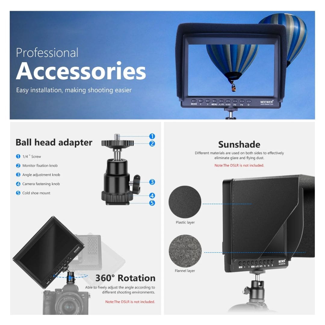 NEEWER F100 7-Inch HD Camera Field Monitor