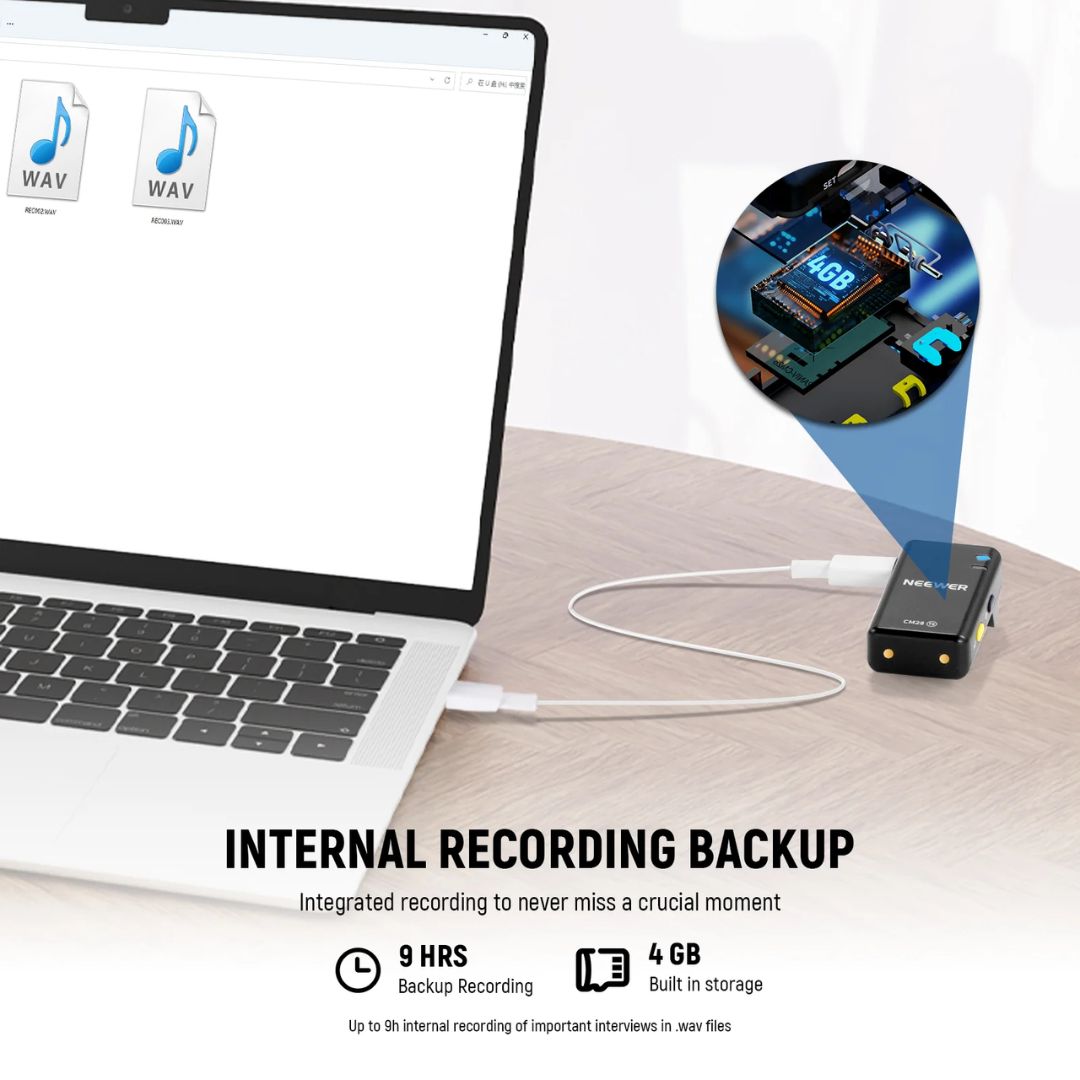 NEEWER CM28 Wireless Lavalier Lapel Microphone with Charging Case