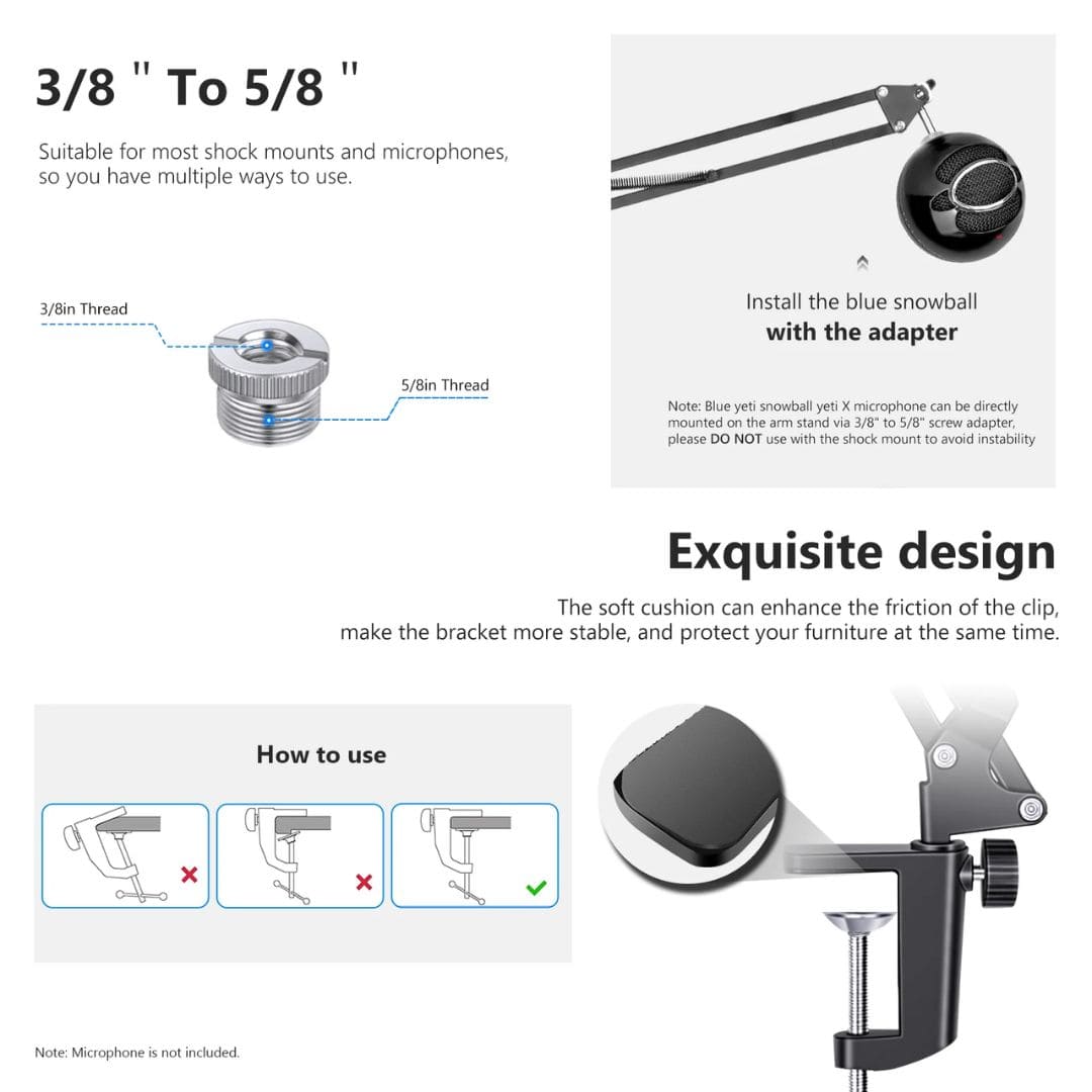 Neewer Mic Arm Microphone Stand Boom Suspension Scissor Stand (NB-35)