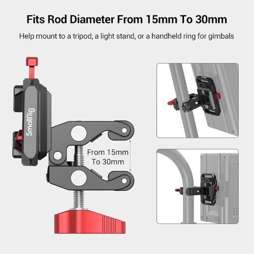 SmallRig Mini V Mount Battery Plate with Crab-Shaped Clamp 2989