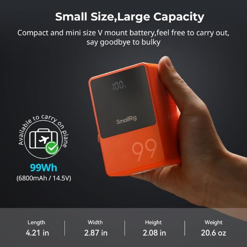 SmallRig VB99 Mini V-Mount Battery 4929 (Orange)