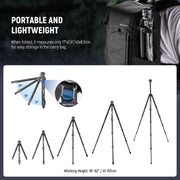Neewer LiteTrip LT32 62" Travel Tripod Carbon Fiber with ±15° Leveling 360° Panorama Head