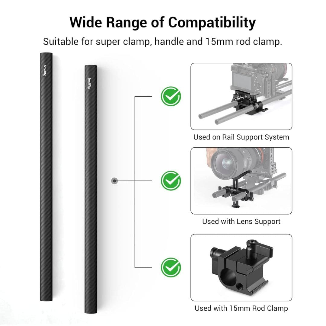 SmallRig 15mm Carbon Fiber Rod Set (12") 851