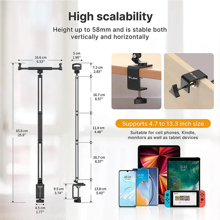 Ulanzi VIJIM Metal iPad Tablet Holder for Bed or Desk