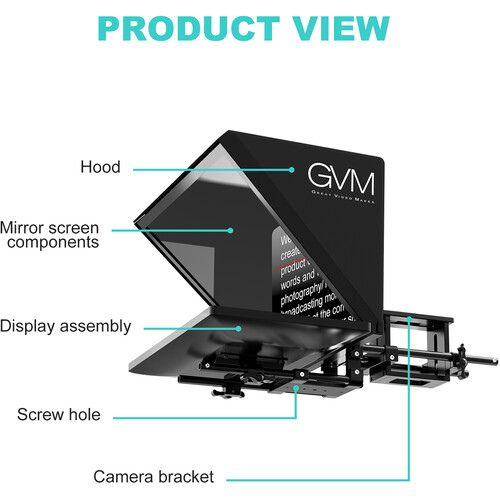 GVM TQ-LD-1 Teleprompter Travel Kit with 18.5" Android All-in-One Monitor and Flight Case