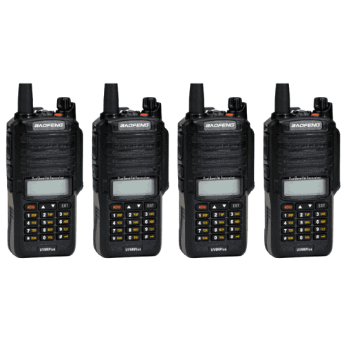 Baofeng UV-9R PLUS (4 Sets Rental) 8W Radio Handheld Dual Band Portable Walkie Talkies With Earpiece - 3 Days