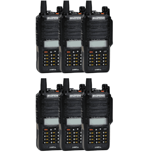 Baofeng UV-9R PLUS (6 Sets Rental) 8W Radio Handheld Dual Band Portable Walkie Talkies With Earpiece - 2 Days