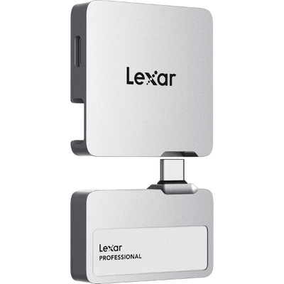 Lexar 1TB Professional Go USB 3.2 Gen 2 Portable SSD with Hub (SL400) - Silver