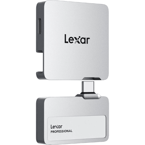 Lexar 1TB Professional Go USB 3.2 Gen 2 Portable SSD with Hub (SL400) - Silver