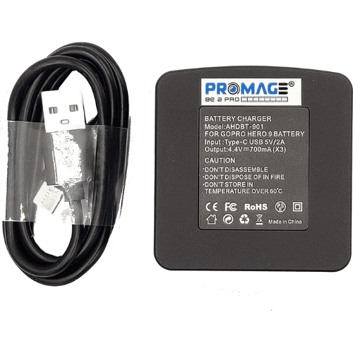 PROMAGE 3 Slots Storage Fast Charger Box For GoPro Hero 9 Black Action Camera