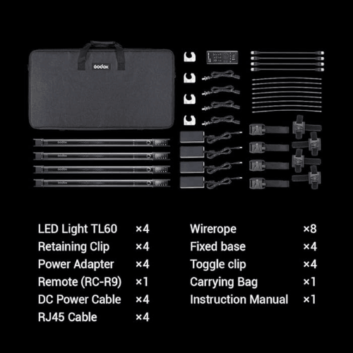 Godox TL60 RGB Tube Light 4-Light Kit