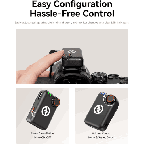 Hollyland LARK M2S Combo 2-Person Wireless Microphone System for Cameras and Mobile Devices (2.4 GHz, Space Gray)