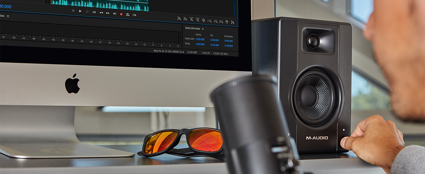 M-Audio BX4 - 120-Watt Powered Desktop Computer Speakers / Studio Monitors for Gaming, Music Production, Live Streaming and Podcasting (Pair)