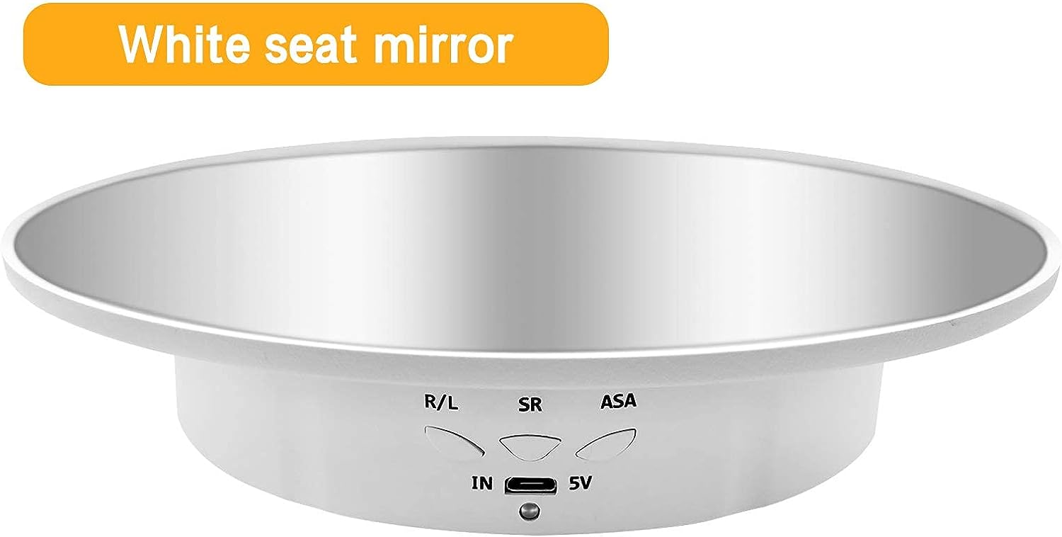 PROMAGE MOTORIZED ROTATING DISPLAY STAND WITH MIRROR 20CM/LOAD 8KG (WHITE)