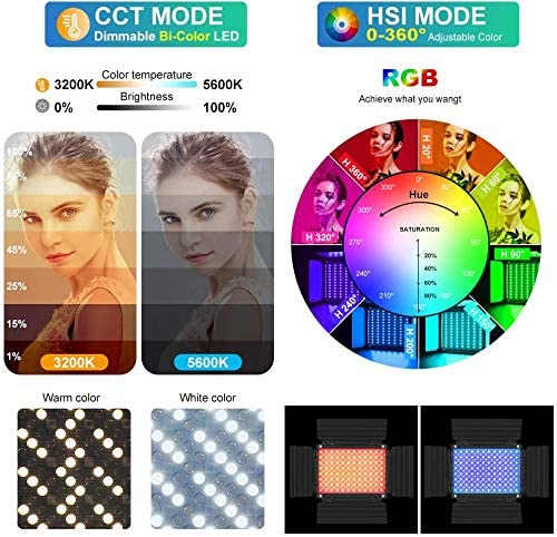 GVM RGB LED Studio Video Bi-Color Soft 1000D 2-Light Panel Kit