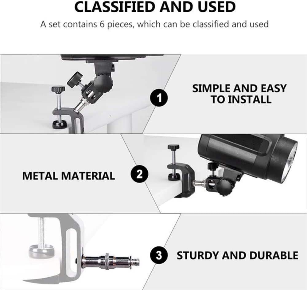 Promage Screw Adapter Spigot 1/4 to 3/8 in Metal Male Convertor Threaded Camera Tripod Thread Adapter Screw for Studio Light Stand Tripod Shoulder Rig Lighting Equipment - Silver