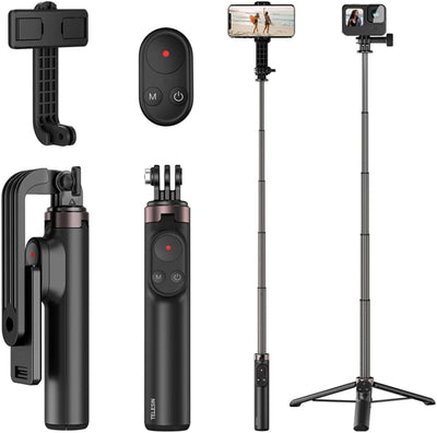 TELESIN 0.6M VLOG SELFIE STICK TRIPOD WITH REMOTE FOR GOPRO/ PHONE FOR ALL ACTION ACTION CAMERA TE-RCSS-001