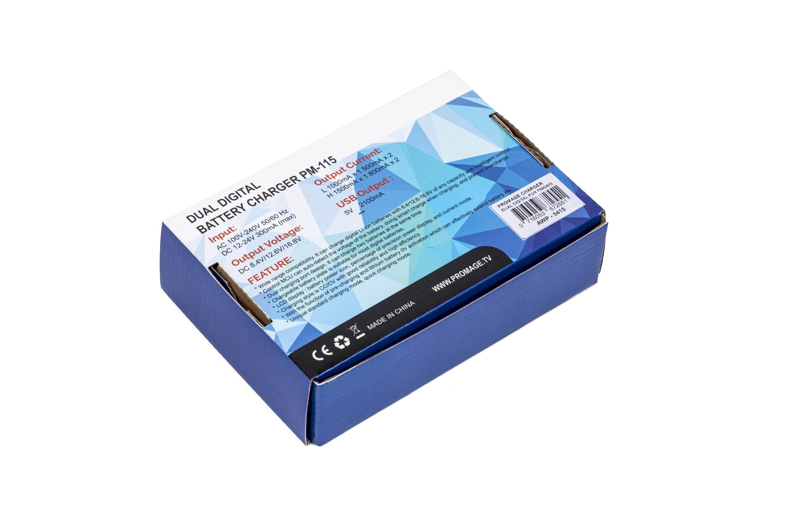 Promage Dual Digital Battery Charger PM115 For FZ-100