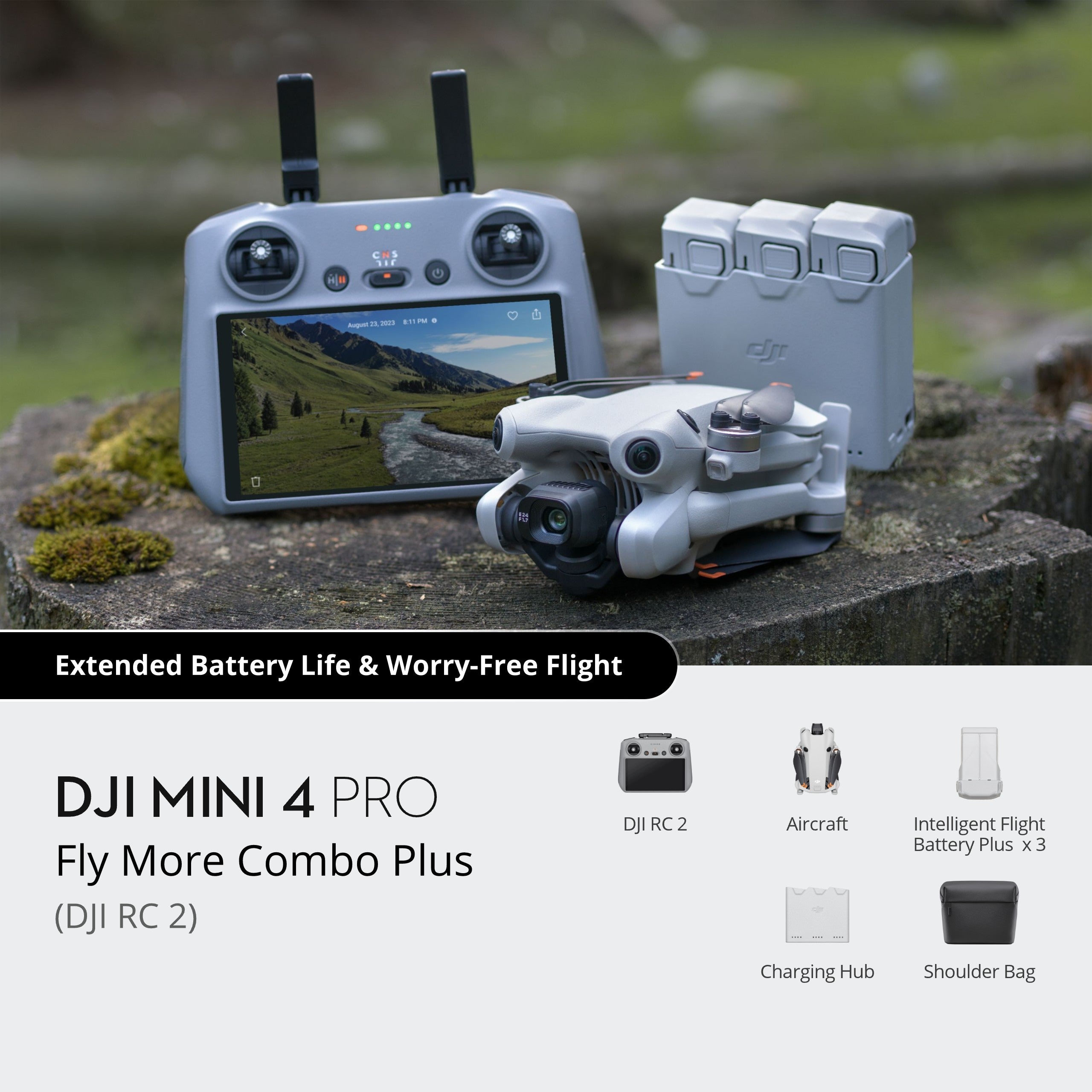 DJI Mini 4 Pro Fly More Combo Plus Drone (DJI RC 2) - Non-Warranty