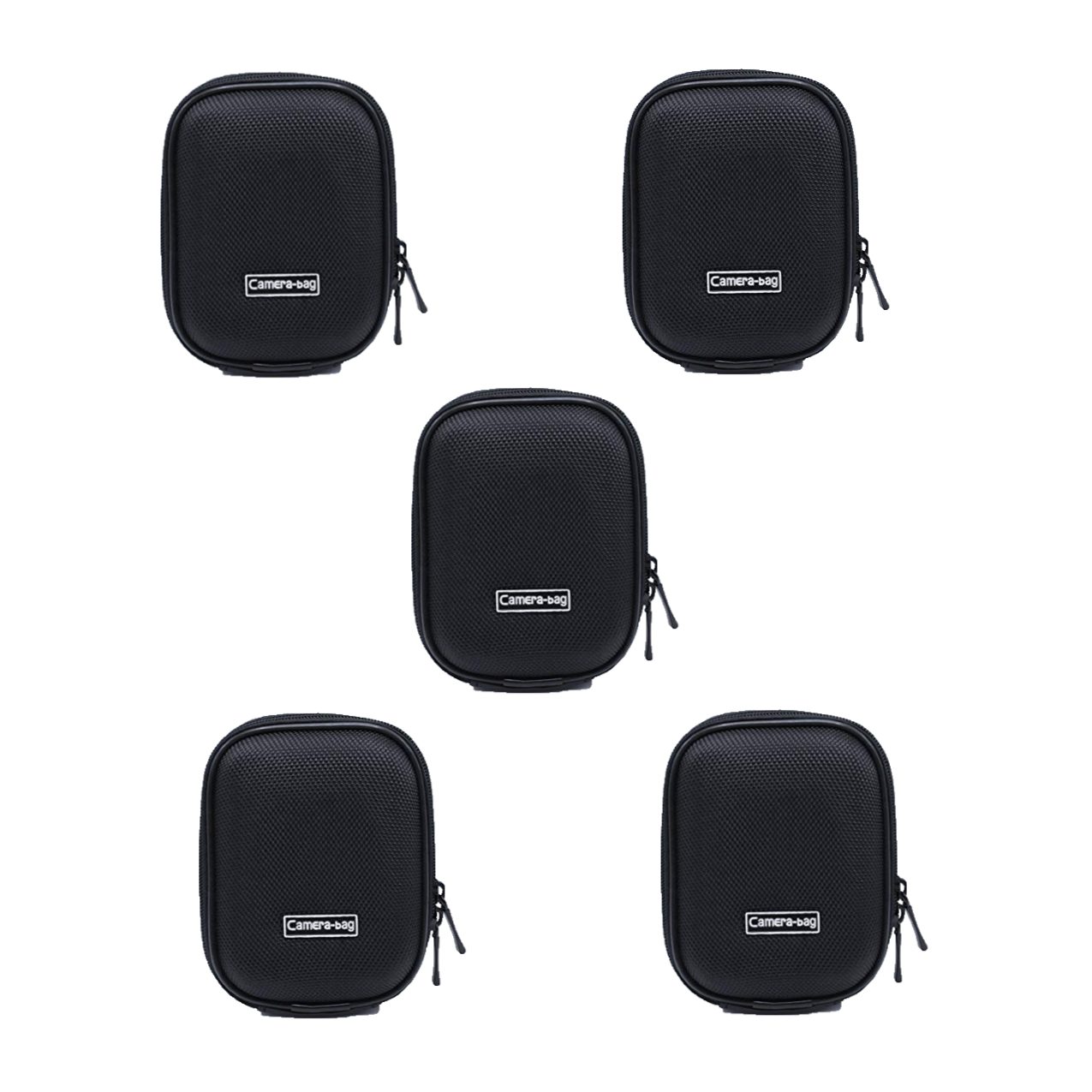 Universal Anti-Shock Hard Shell Camera Case Bag With Blet Loop For Compact Compact Digital Camera Sony Nikon Canon (Black) Camera Bag -237 Pack Of 5Pcs