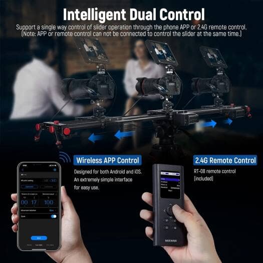 NEEWER ER1 120CM Carbon Fiber Motorized Camera Slider with App Control and Remote
