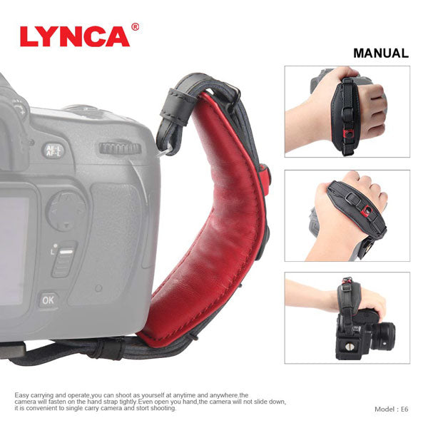 Lynca E2S Black Leather Camera Hand Wrist Strap