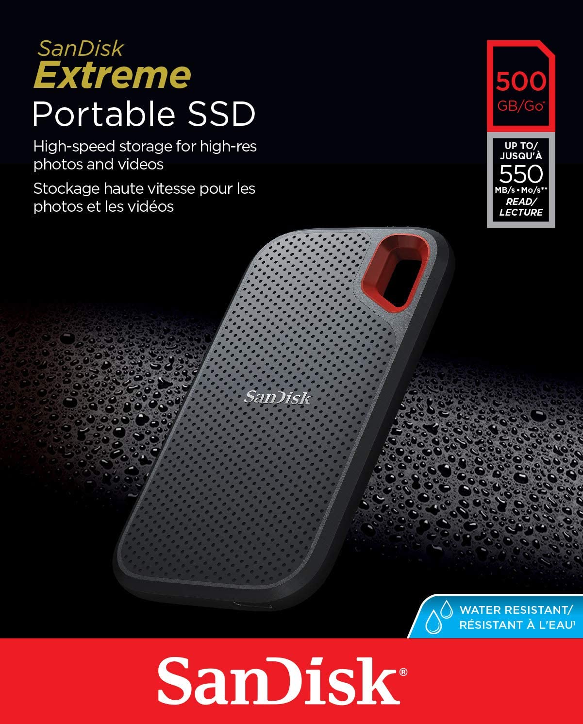SanDisk 500GB Extreme Portable USB 3.1 Type-C External SSD