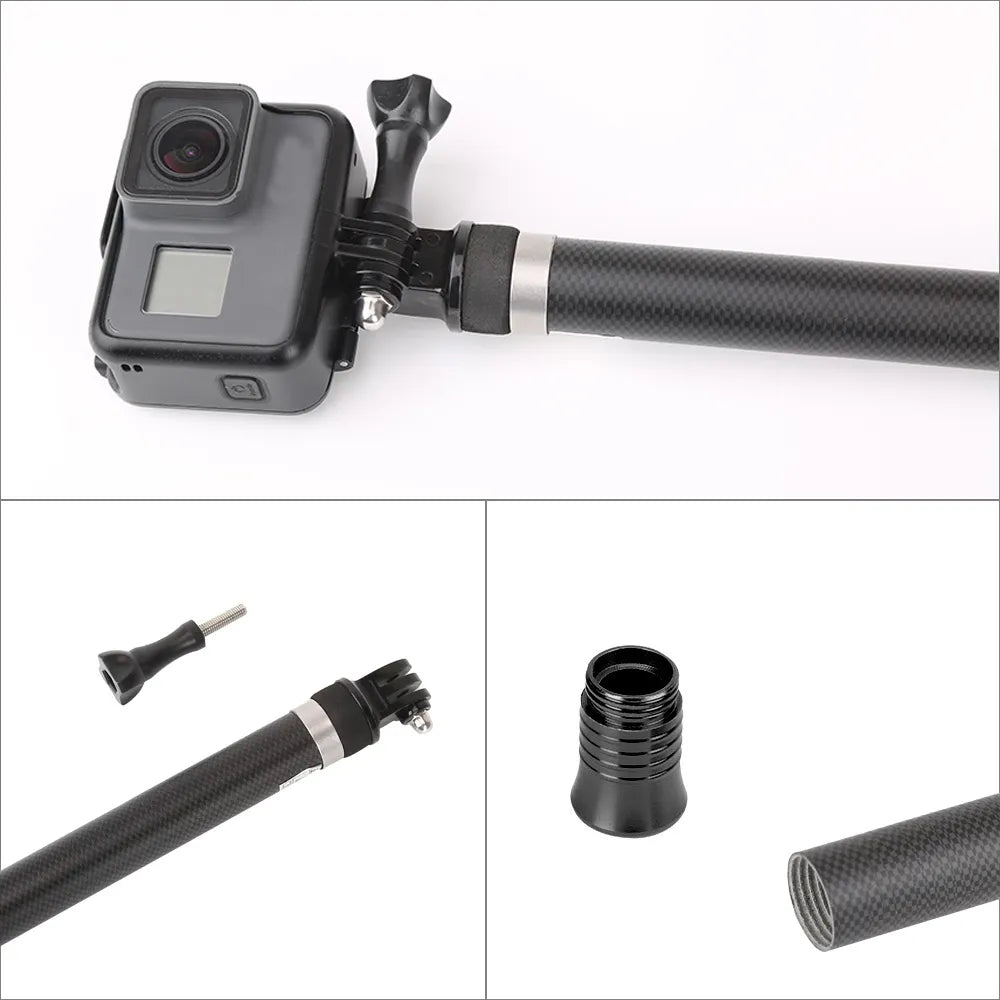 TELESIN 2.7M Long Carbon Fiber Handheld Selfie Stick Extendable Pole Monopod