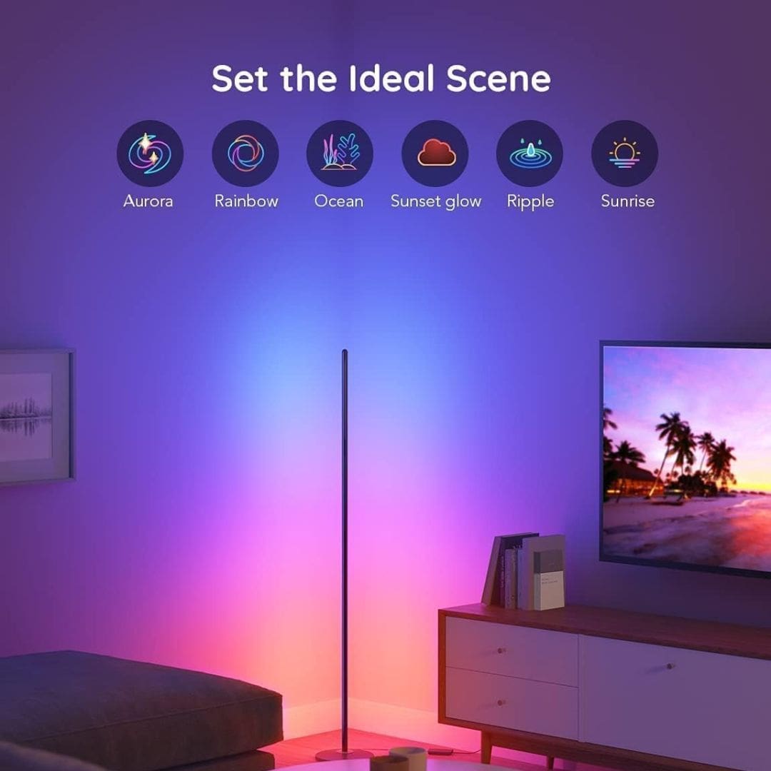Govee LED Floor Lamp, RGBIC Corner Floor Lamp Works with Alexa Google Assistant, 1