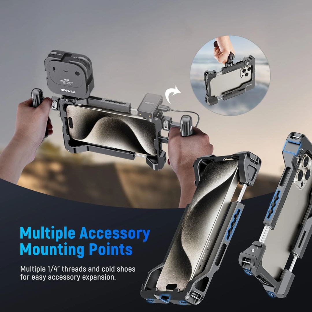 Neewer PA017 Handheld Smartphone Cage with 67mm Filter Adapter