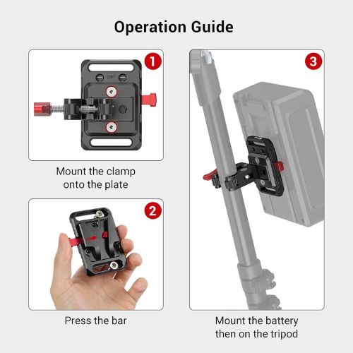SmallRig Mini V Mount Battery Plate with Crab-Shaped Clamp 2989