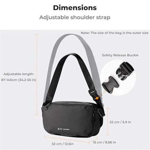 K&amp;F Concept 2-in-1 Sling Bag: Everyday Shoulder Bag &amp; Multifunction Photography Crossbody Camera DSLR Backpack Portable Bag