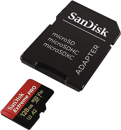 SANDISK EXTREME PRO MICROSDXC UHS-I CARD WITH ADAPTER 128GB 200/90 MBS