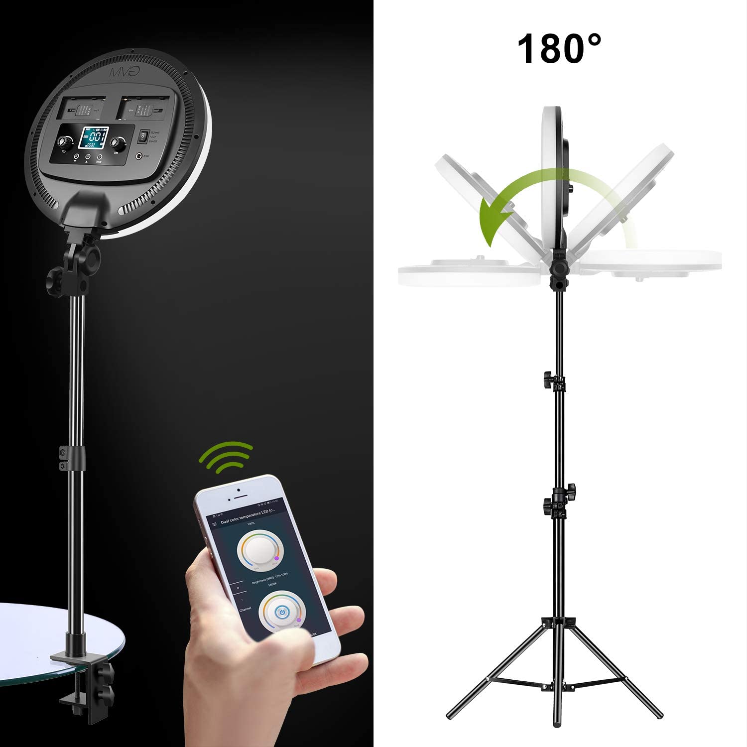 GVM 12"" LED Bi-Color Soft Video Light Panel Kit with Two Stands YR200D-SET4